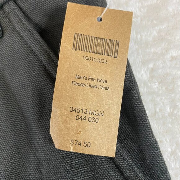 Duluth Trading Fire Hose Fleece-Lined Cargo Pants Size 44x30 Gray Heavy Canvas - Picture 3 of 11